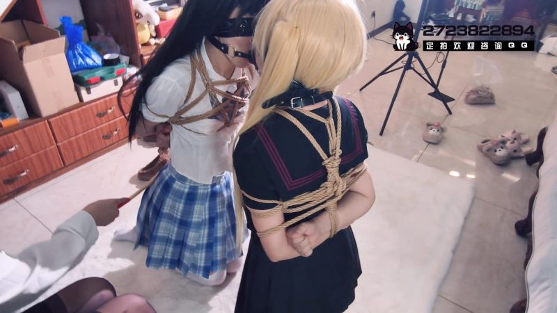 【BadCat】【双女M跪求CC女主调教】【两人被扇耳光 被逼迫认主】妙妙X咲希XCC 三女首次联动！紧缚 镣铐 挣扎 墙高 羞耻 双人口球返场！-逍遥自在