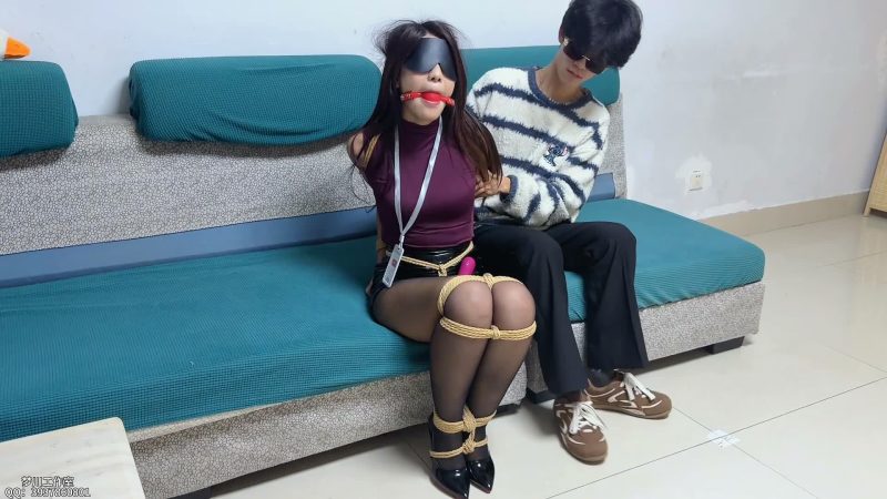 【梦川】御姐系列之紧缚 直臂 大口球 并腿缚 股绳 12cm高跟 抚摸 揉胸-逍遥自在