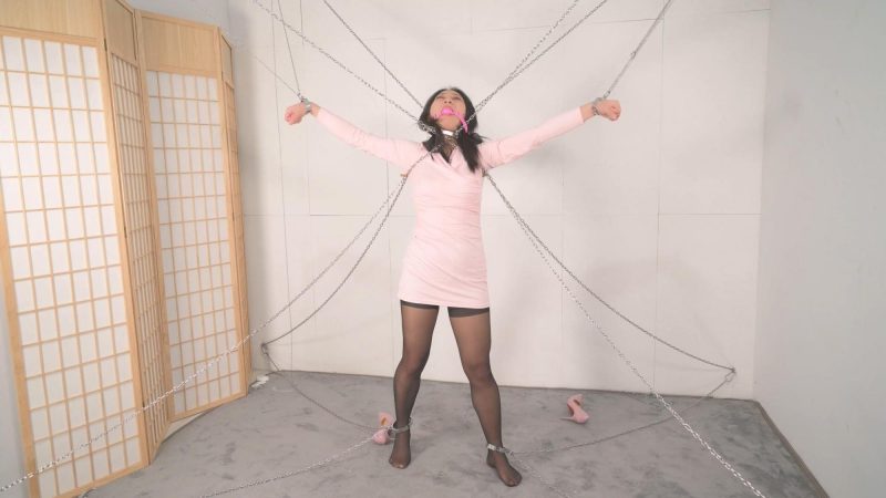 【CV4K】绳模沐小雨铁链束缚，饥饿空腹大全道具连续折磨--黑丝、高跟、强高、TK-逍遥自在