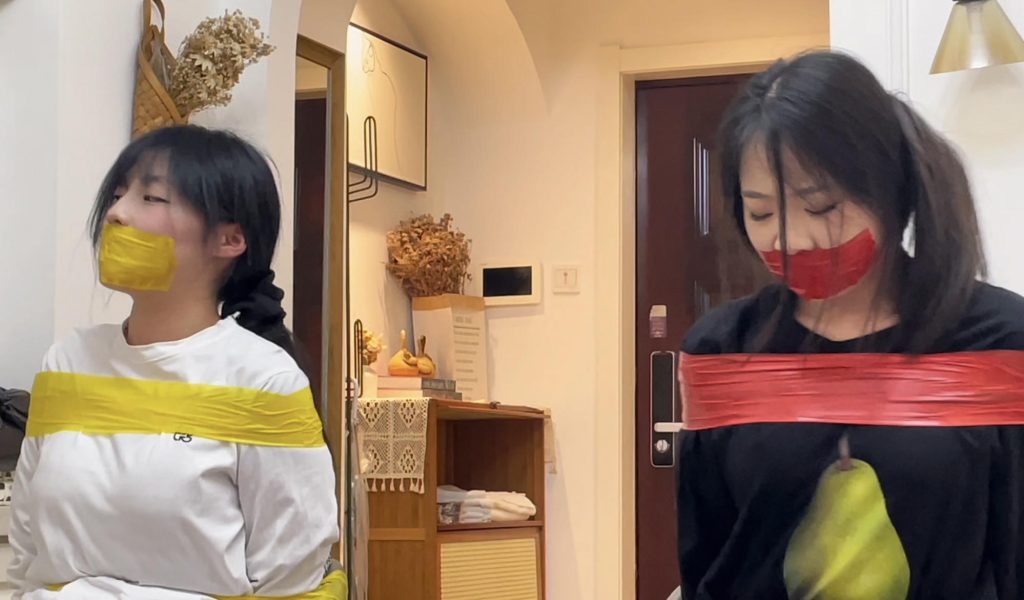 【缚艺录】【DDL-489】【小跳】【陶陶】红与黄的胶带束缚-逍遥自在