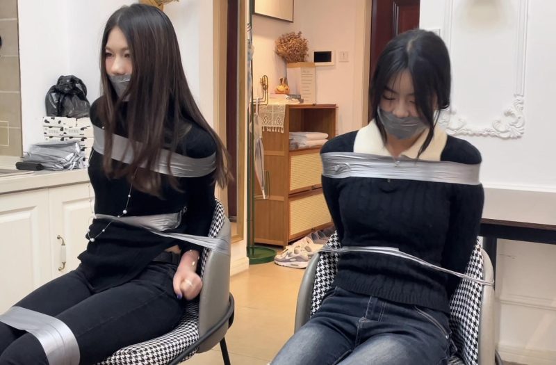 【缚艺录】【DDL-498】【小程】【小卫】2位新模，御姐与甜妹的反差，胶带捆一波~-逍遥自在