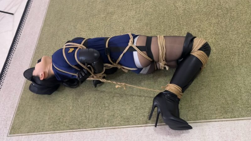 冰悦原创 cos制服紧身连体裤过膝长靴，日系捆绑股绳全身束缚驷马-逍遥自在