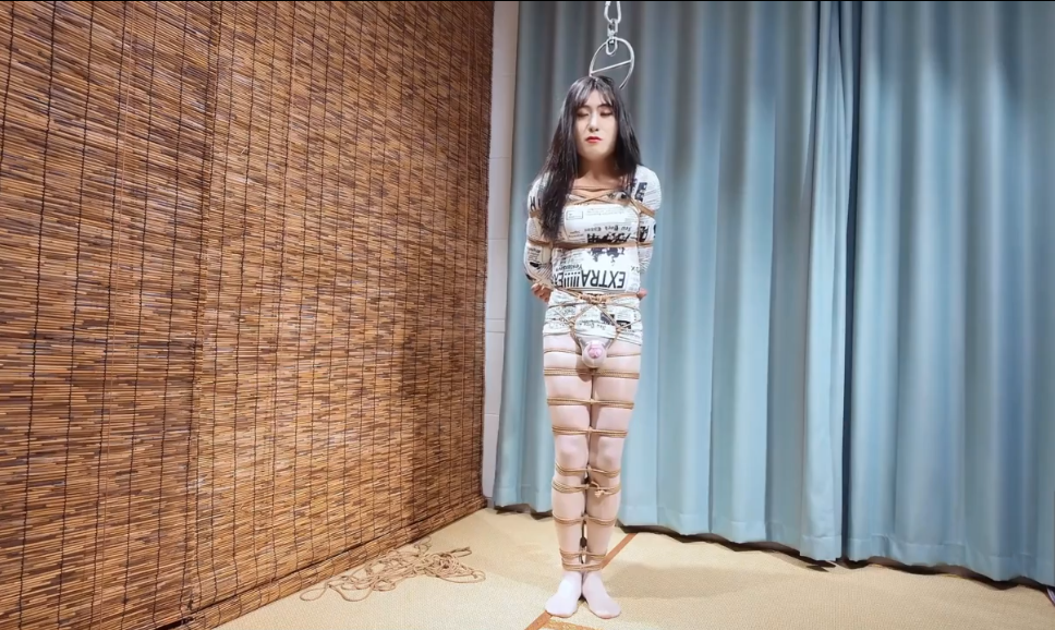 【美曦】敏儿伪娘锁奴严厉的TK捆绑伪娘锁奴全身紧缚吊绑-逍遥自在