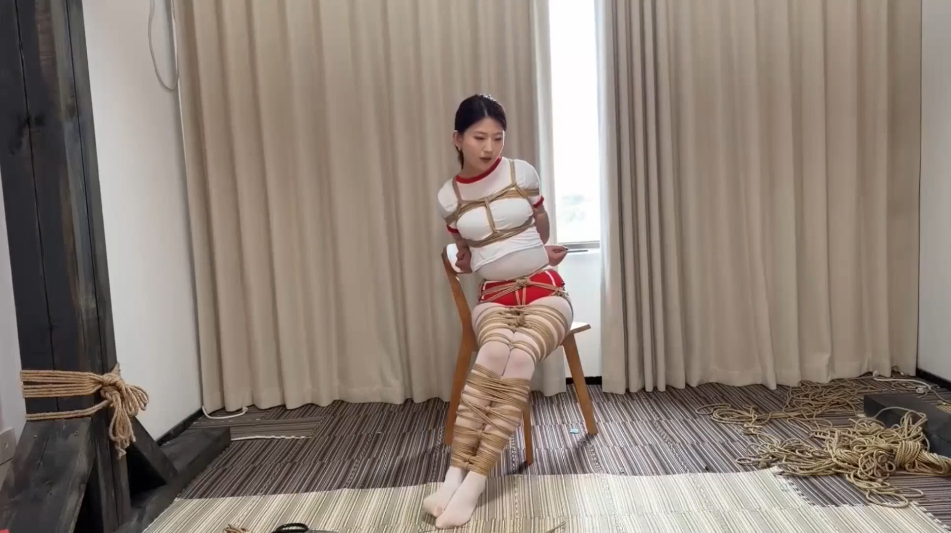【象人】胖竹子花花白丝体操服高密度紧缚挣扎-逍遥自在