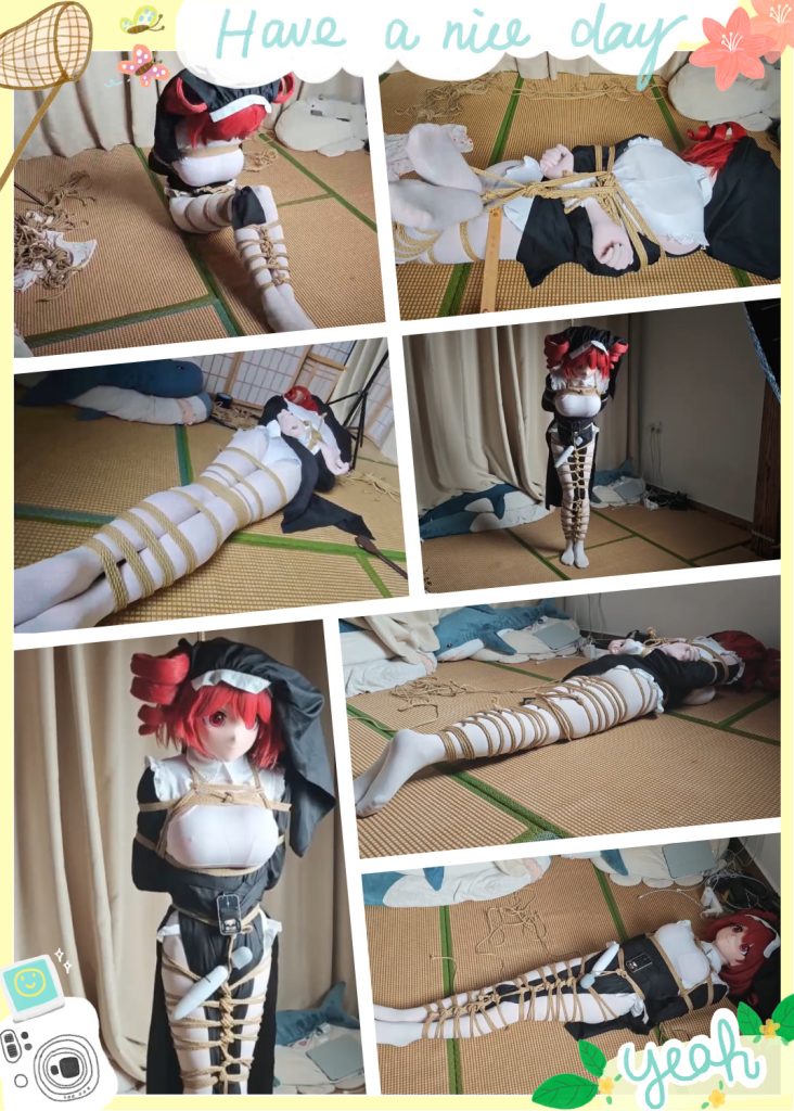 【kigurumi】修女惨遭绑架被紧紧捆绑被超紧的麻绳捆紧全身-逍遥自在