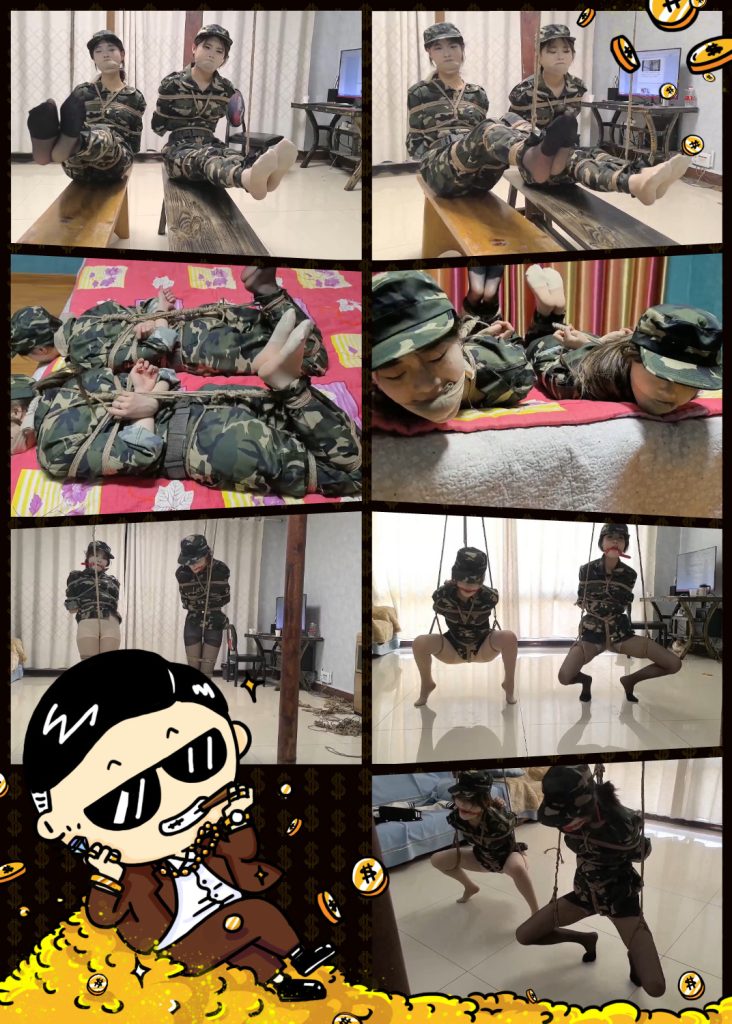 【精致订制】迷彩服裤里丝希潼米圈双人老虎凳驷马股绳吊-逍遥自在